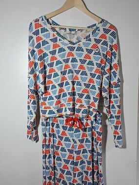 Women's Medium Aldi's Navy & Red Pajama Set with Tie Waist